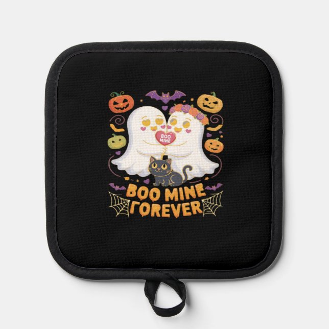 Manique Boo Mine Forever Cute Ghosts Black Cat Love Hallow (Recto)