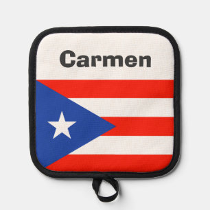 Manique Boricua Porto Rico Drapeau Four Mitt et Pot Holder