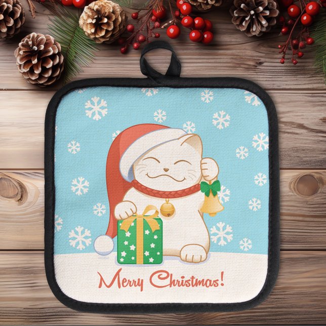 Manique Chat de Noël blanc dans un Casquette rouge (Créateur téléchargé)