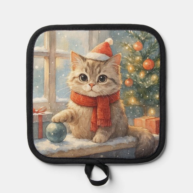 Manique Cute Whimsical Christmas cat (Recto)