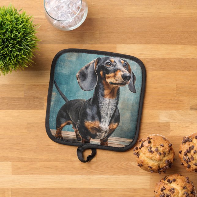 Manique Dachshund tacheté (De haut en bas)