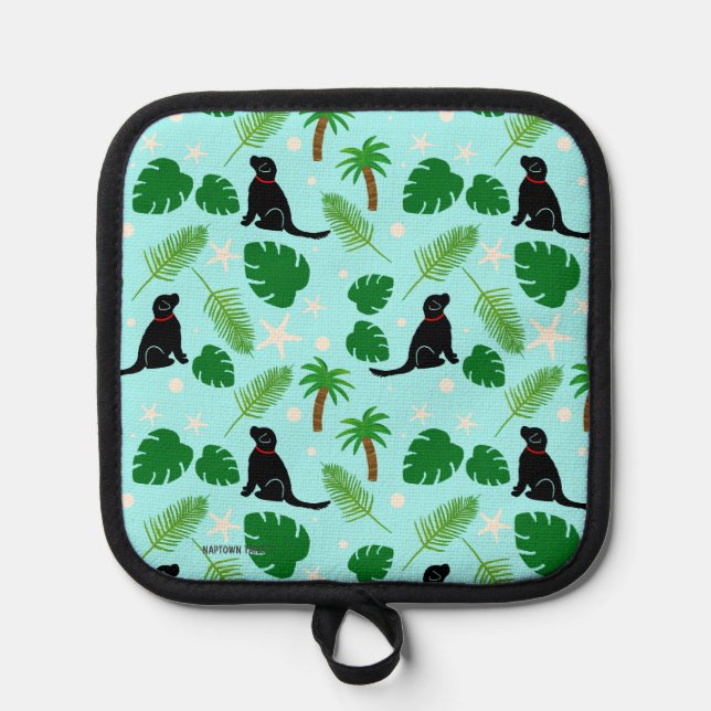 Manique Dans l'Océan Blue Tropical Black Pot Porte (Recto)