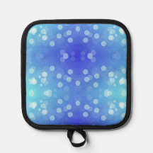 Front view features a pot holder with a blue