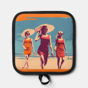 Manique Inspiré de l'ancien, scène de plage rétro 