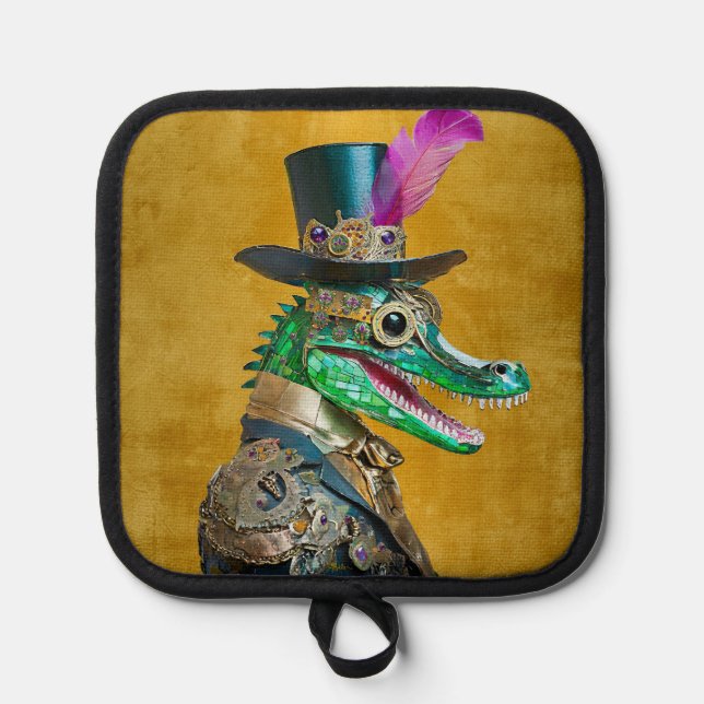 Manique Mardi Gras Steampunk Party Animal Alligator (Recto)