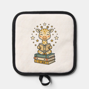 Manique Mignon Girafe Lecteur de Livres Chemise Vintage De