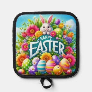 Manique Mignonne lapin de printemps/Pâques avec oeuf