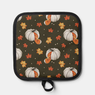 Manique motif avec citrouille blanc