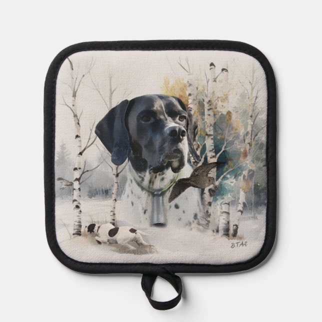 Manique Pointeur anglais, Saison de chasse en bois, Art (Recto)