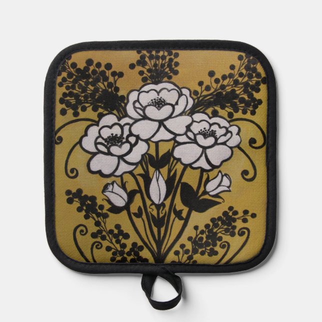 Manique Protection contre la chaleur en silicone noir, Pot (Recto)