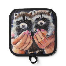 Raccoon et aide Pot-Holders