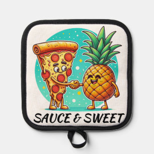 Manique Sauce amusante et cuire au four Mitt et Pot Holder