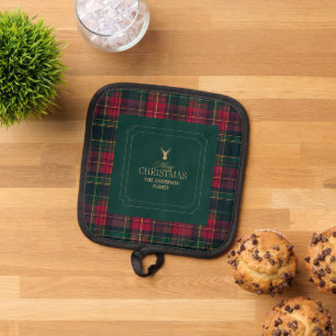Manique Tartan Élégant Plaid Joyeux Noël Nom de Famille