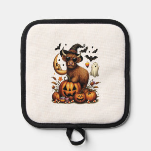 Manique Vache des Highlands sur citrouille Halloween