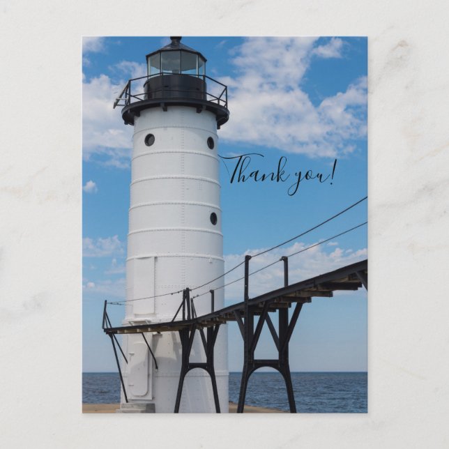 Manistee Lighthouse Thank You Postcard (Front)