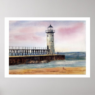 Manistee North Pierhead Light Poster