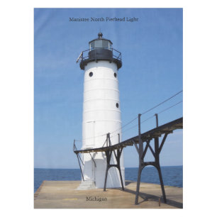 Manistee North Pierhead Light tall table cloth
