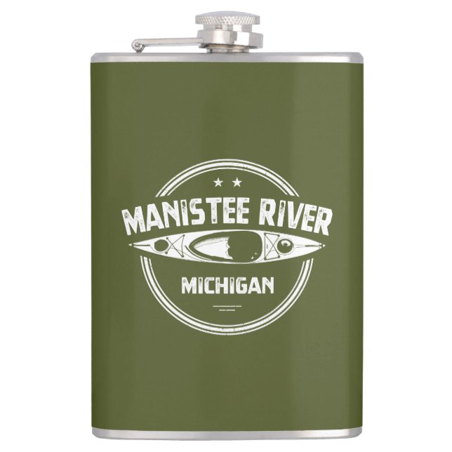 Manistee River, Michigan Hip Flask (Front)