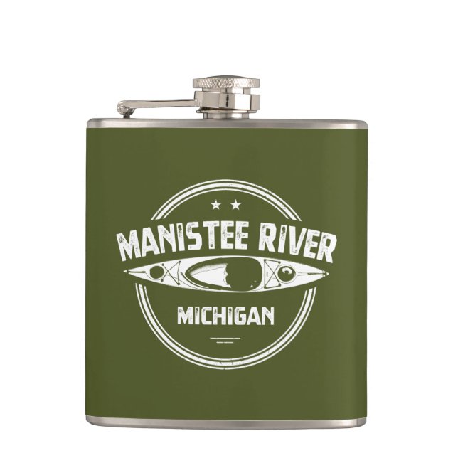 Manistee River, Michigan Hip Flask (Front)