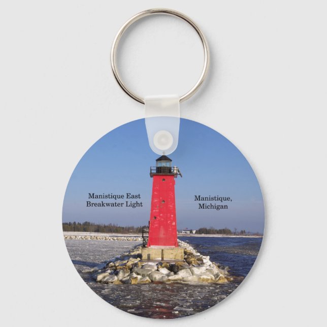 Manistique East Breakwater Light key chain (Front)