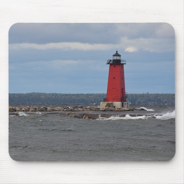 Manistique Lighthouse Mouse Pad (Front)