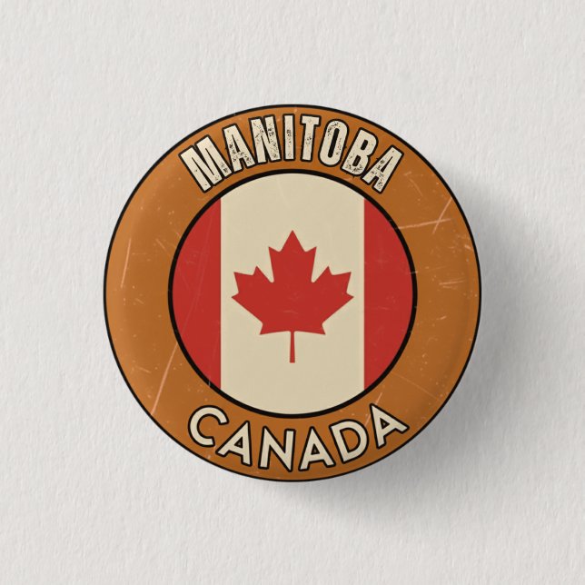 Manitoba Canada 1 Inch Round Button (Front)