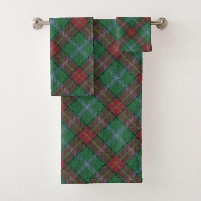 Manitoba Canada Provincial Tartan Bath Towel Set (Insitu)