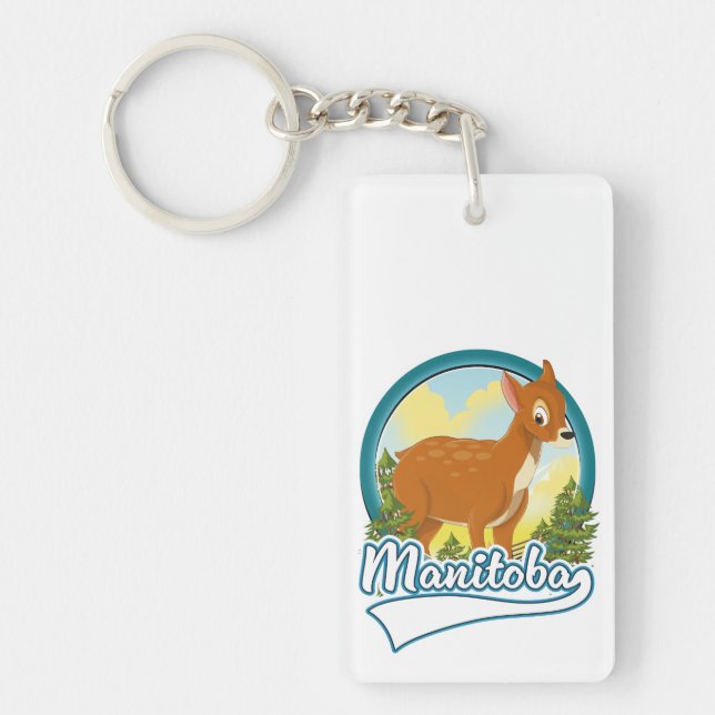 Manitoba Canada travel logo Keychain (Front)