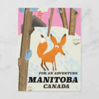 Manitoba Canada vintage style travel poster