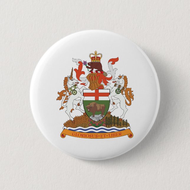 Manitoba Coat Of Arms 2 Inch Round Button (Front)