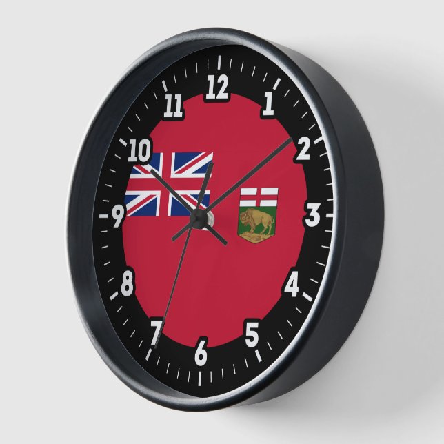 Manitoba Flag Graphic Dial Clock (Angle)
