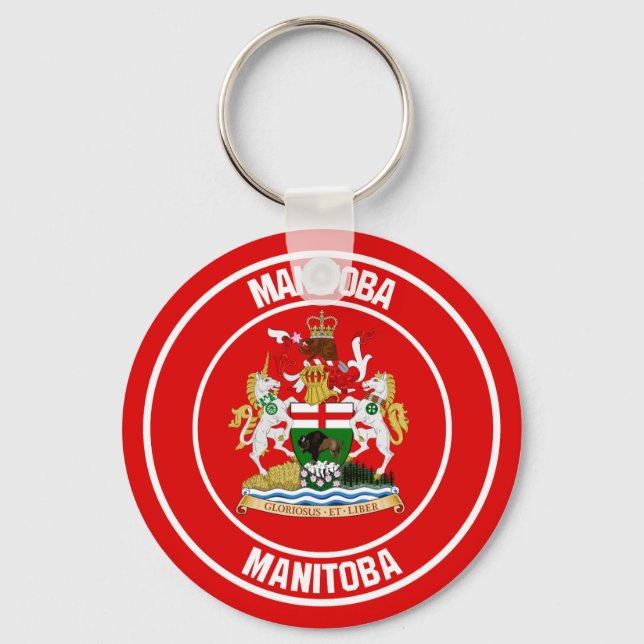 Manitoba Round Emblem Keychain (Front)