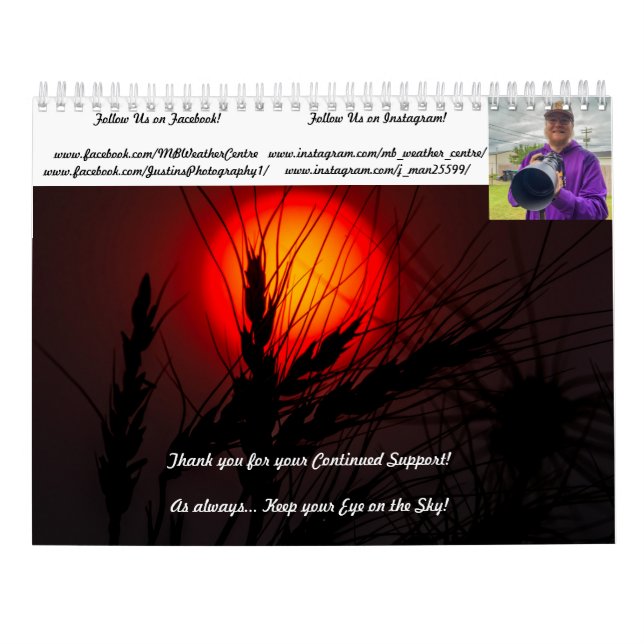 Manitoba Weather Centre 2022 Monthly Calendar  (Back)