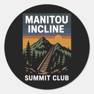 Manitou Incline Summit Club Classic Round Sticker