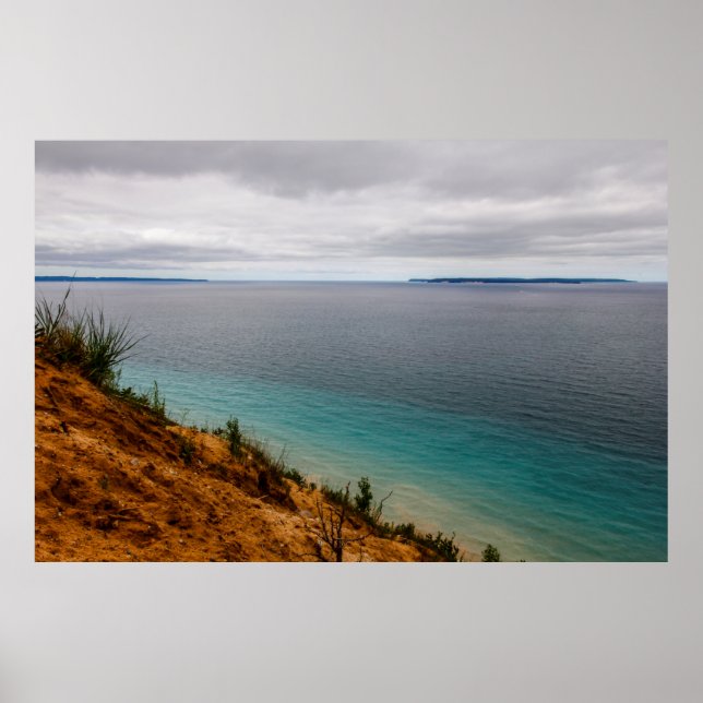 Manitou Islands Seen from Pyramid Point, Michigan Poster (Front)