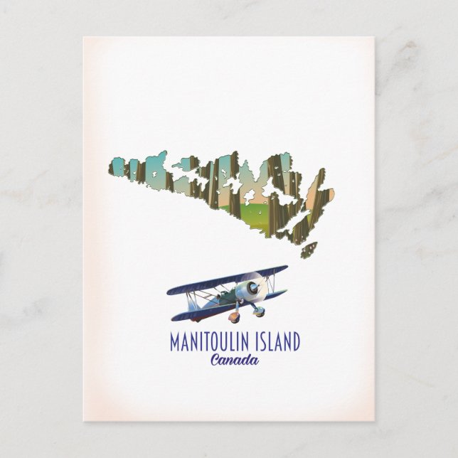 Manitoulin Island Canada map Postcard (Front)