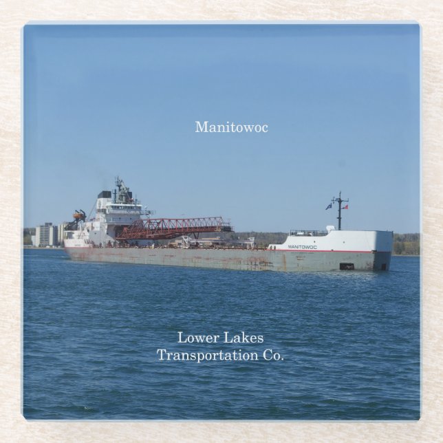 Manitowoc glass coaster (Front)