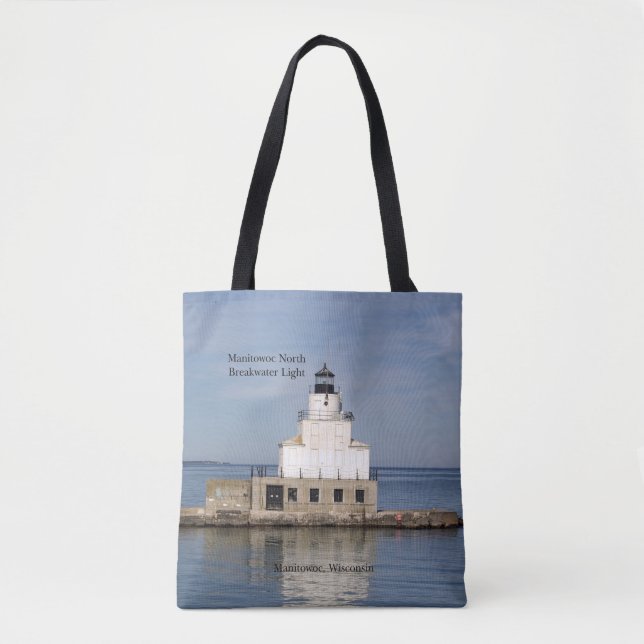 Manitowoc North Breakwater Light all over tote bag (Front)