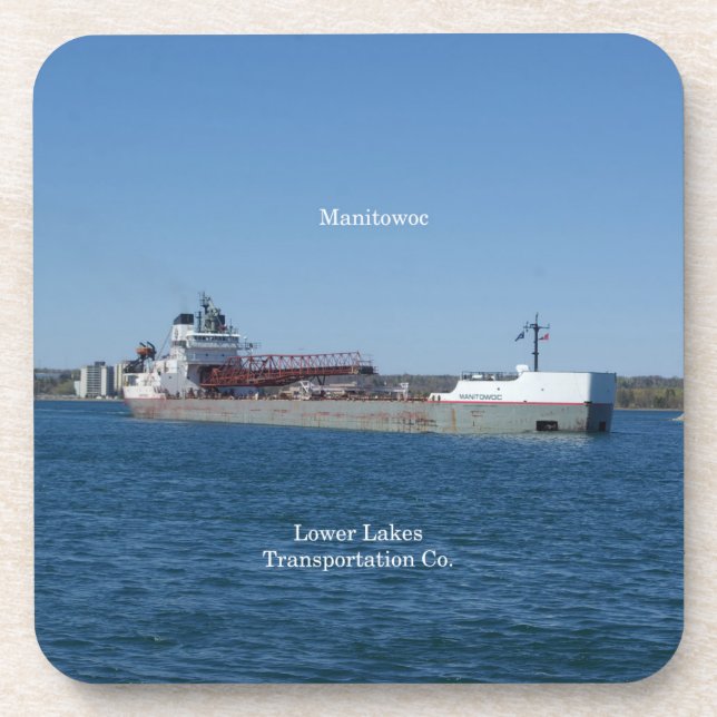 Manitowoc set of 6 hard plastic coasters (Front)