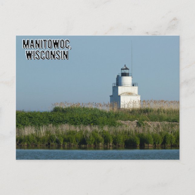 Manitowoc Wisconsin Postcard Lake (Front)