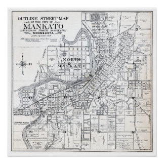 Mankato Map from 1914 Poster