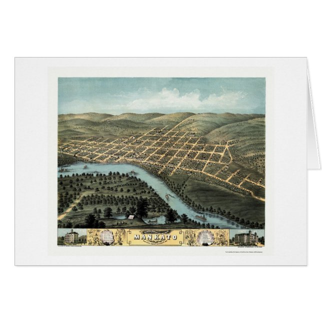 Mankato, MN Panoramic Map - 1870 (Front Horizontal)