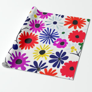 MankDhani Colourful Flowers Pattern Wrapping Paper