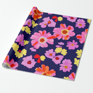 MankDhani Colourful Flowers Pattern Wrapping Paper