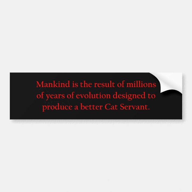 Mankind Is The Result Cat Servant Bumper Sticker (Front)