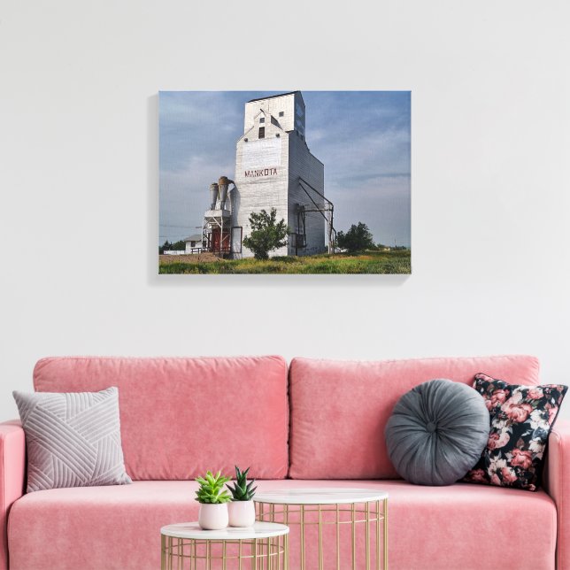 Mankota Grain Elevator Canvas Print (Insitu(LivingRoom))