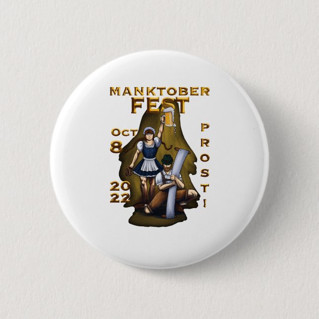 Manktoberfest vector 2 inch round button (Front)