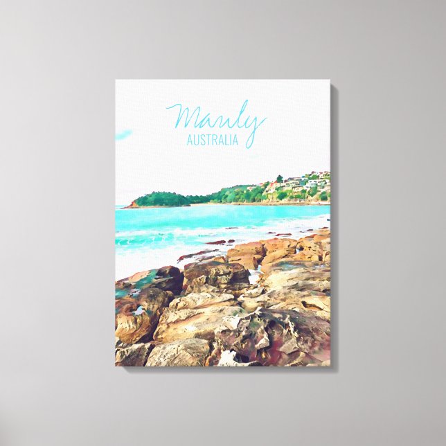 Manly Beach ocean surf Australia travel Canvas Print (Front)