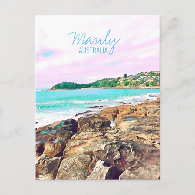 Manly Beach ocean surf Australia travel Postcard (Front)