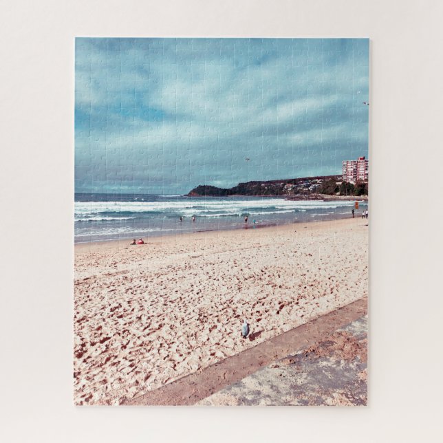 Manly Beach retro Australia travel Jigsaw Puzzle (Vertical)